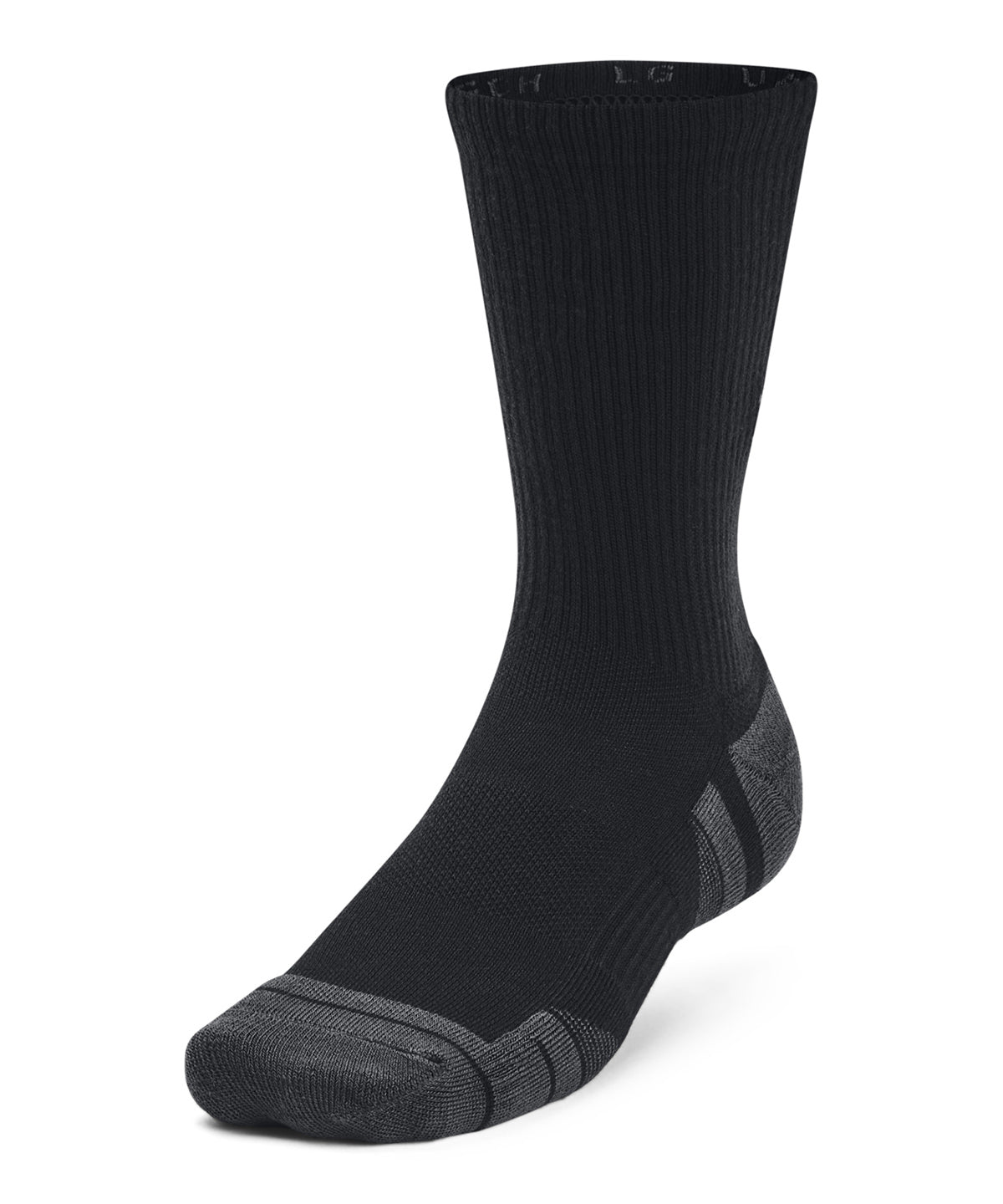 Under Armour UA Performance tech 3-pack crew socks in Black, front view