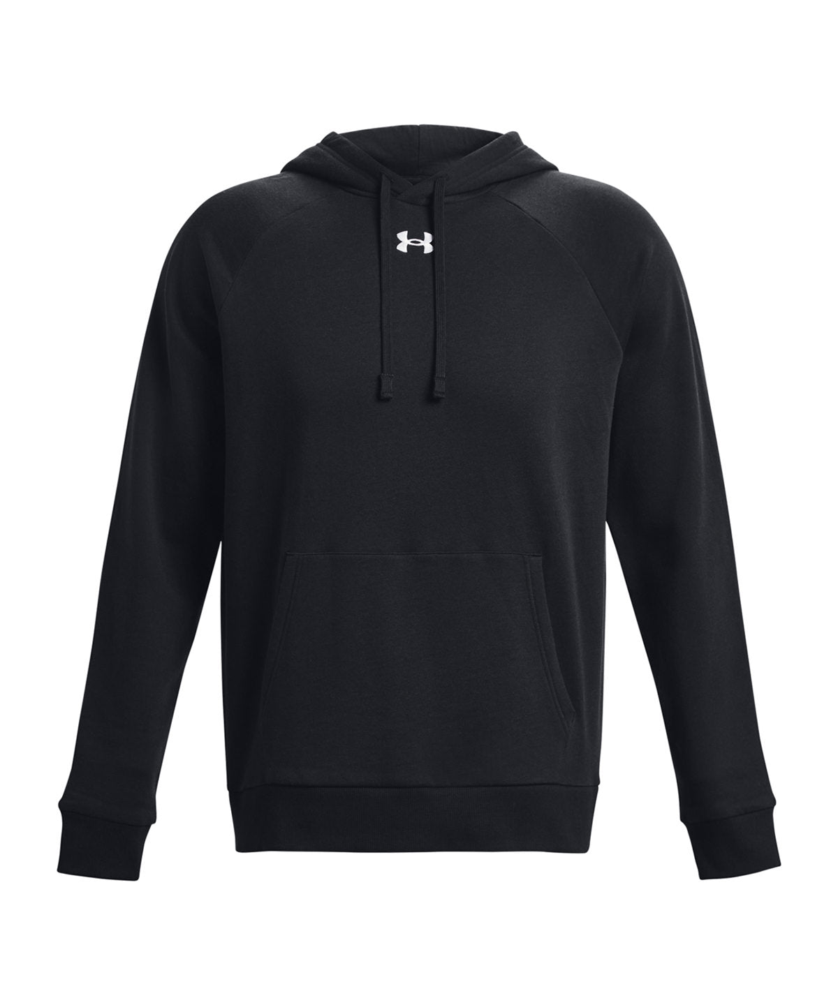 Under Armour UA Rival fleece hoodie in Black/White, front view