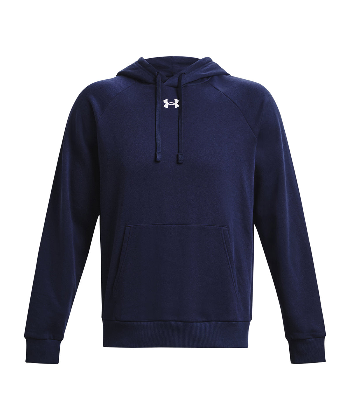 Under Armour UA Rival fleece hoodie in Midnight Navy/White, front view