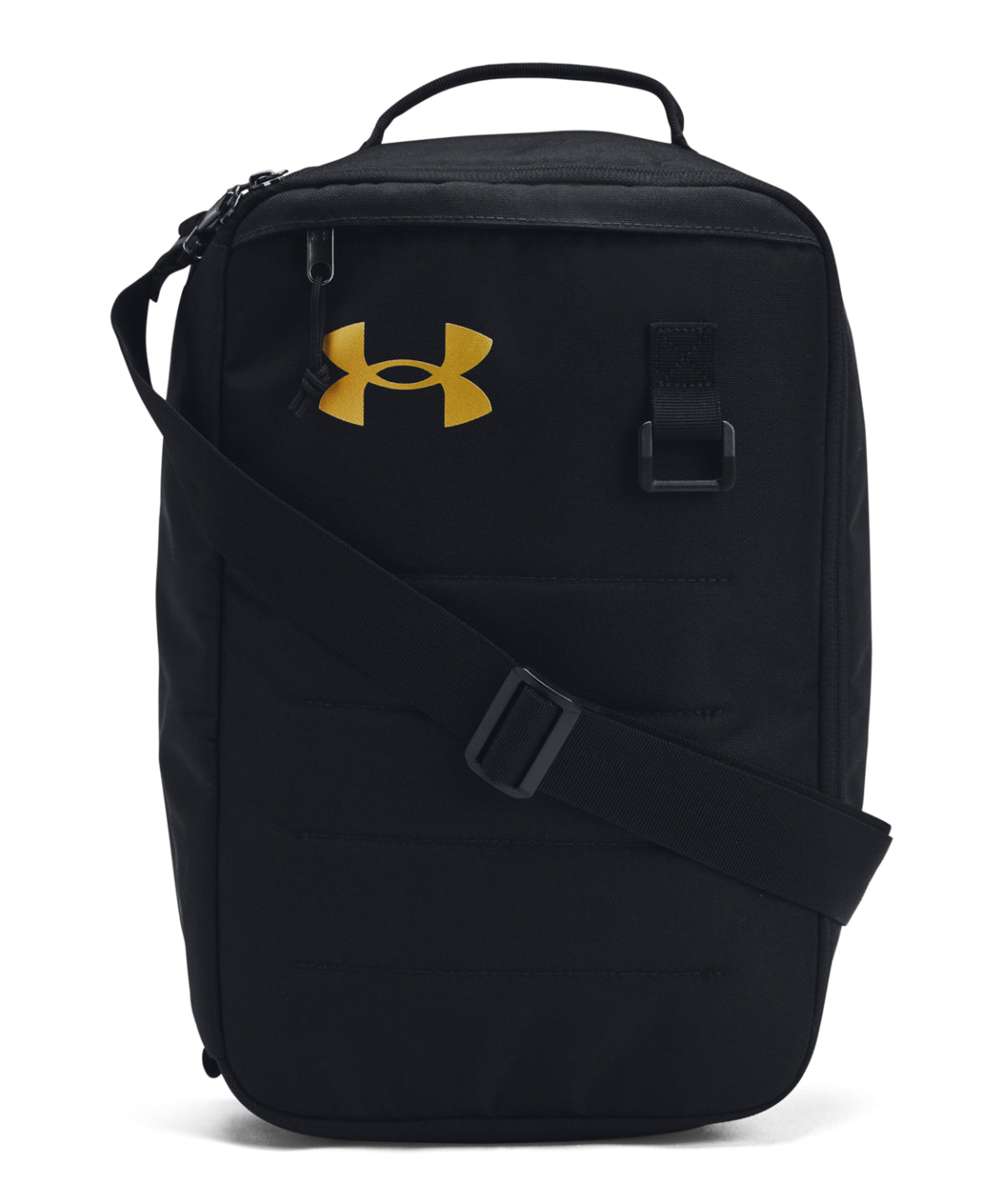 Under Armour UA Contain Shoe Bag in Black/Metallic Gold, front view