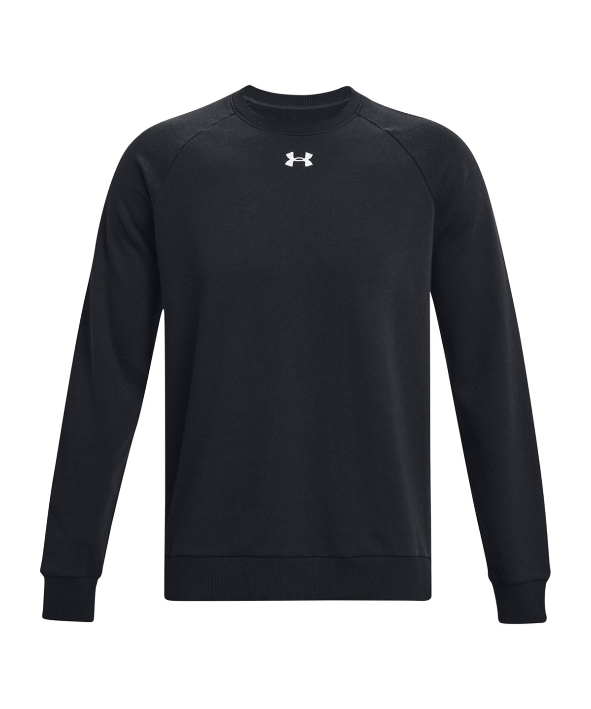 Under Armour UA Rival fleece crew in Black/White, front view