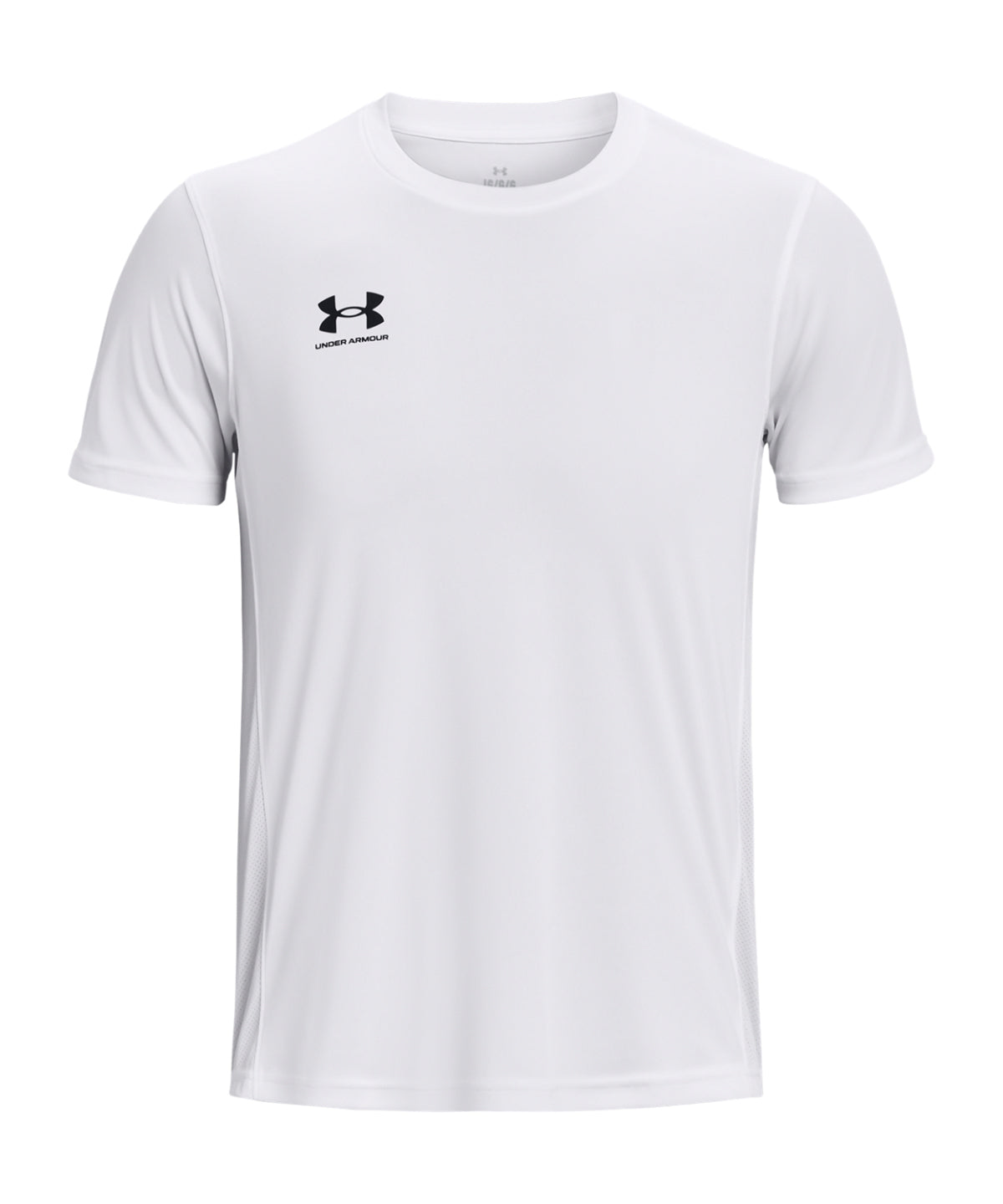 Under Armour Men's UA Challenger Training Short Sleeve in White/Black, front view