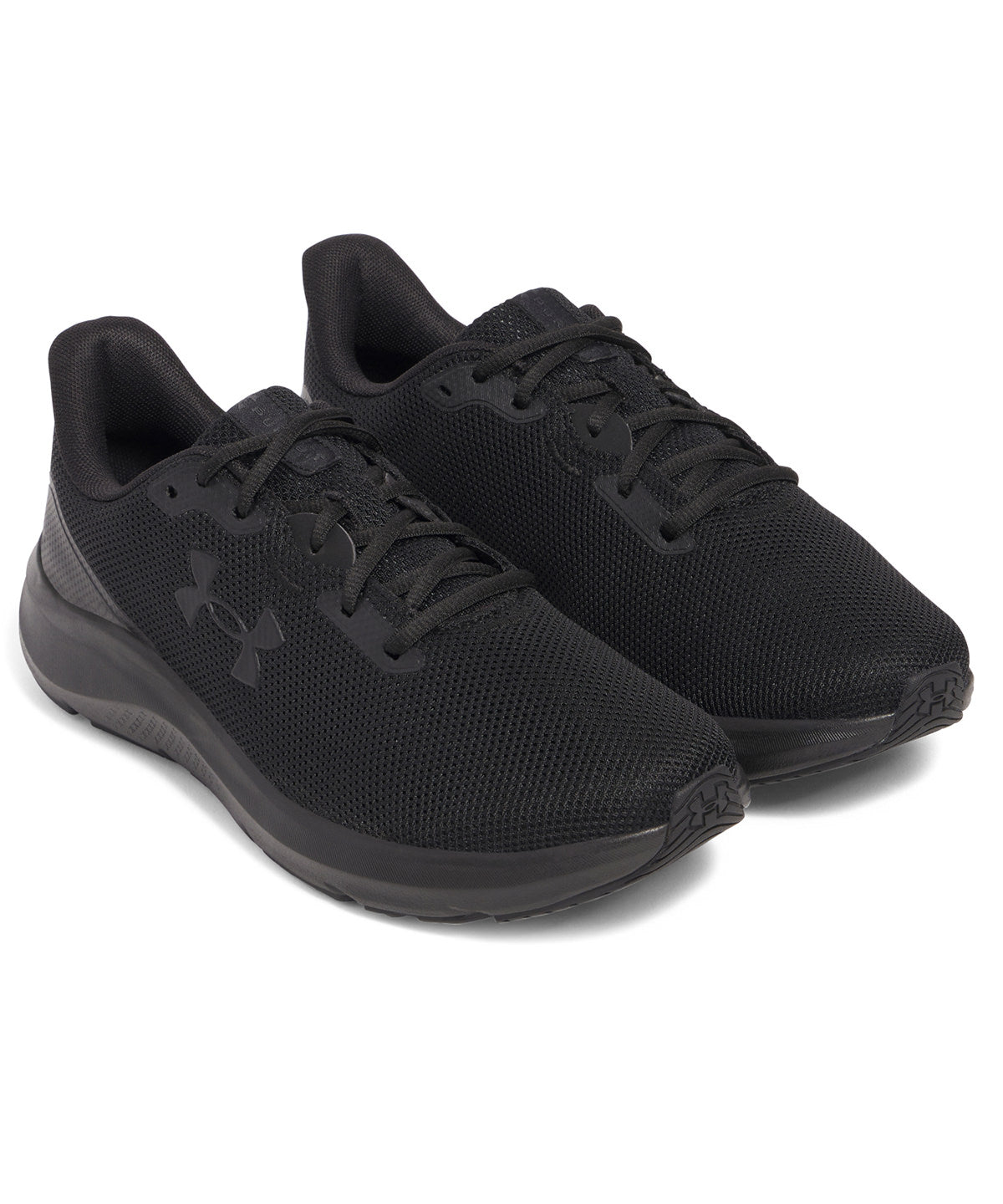Under Armour UA Charged pursuit 4 trainers in Black/Black/White, lifestyle photo