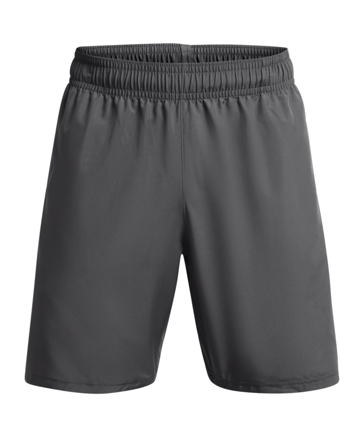 Under Armour Tech woven wordmark shorts in Castle Rock Grey, front view