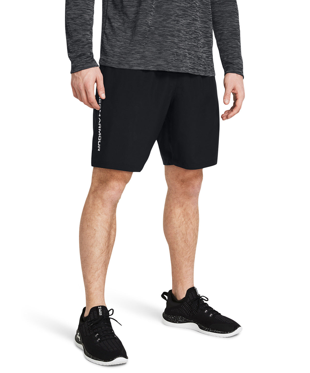 Under Armour Tech woven wordmark shorts, lifestyle photo