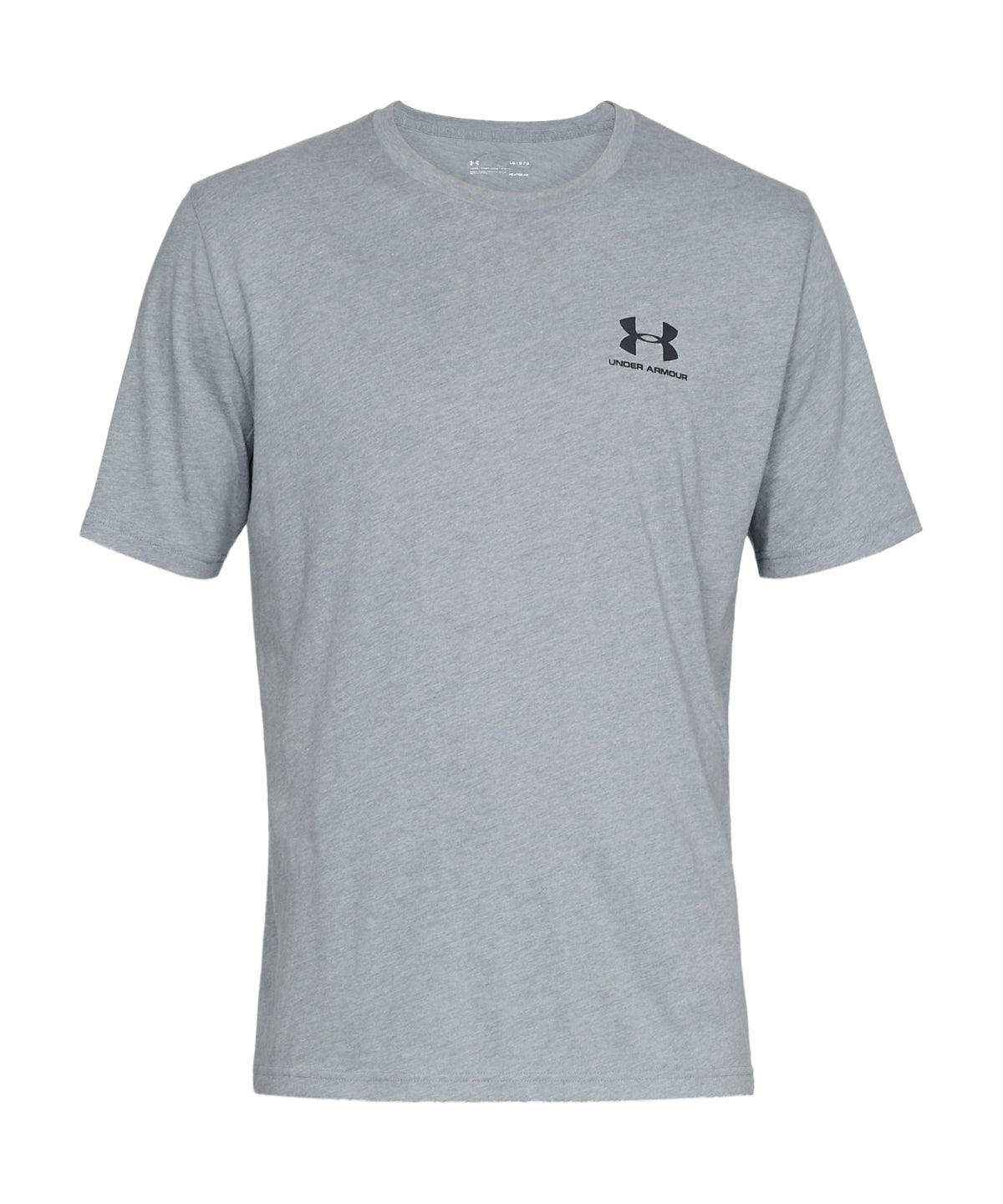 Under Armour UA Sportstyle short sleeve in Steel Light Heather/Black, front view