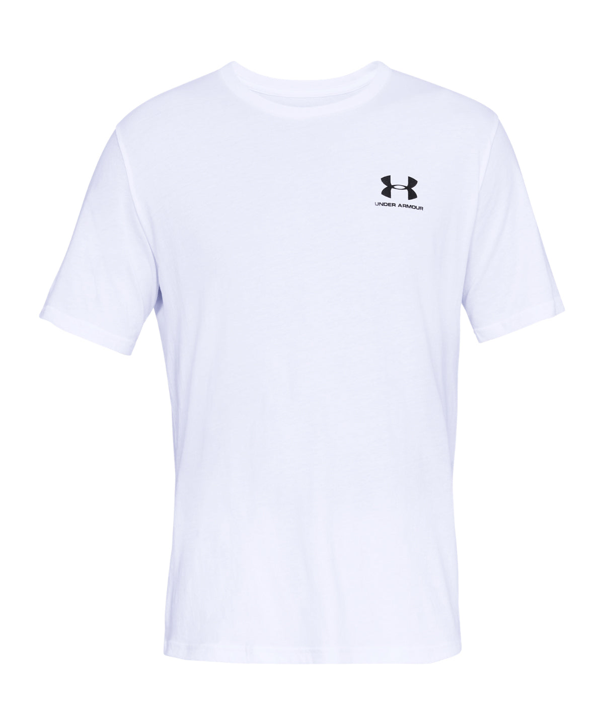 Under Armour UA Sportstyle short sleeve in White/Black, front view