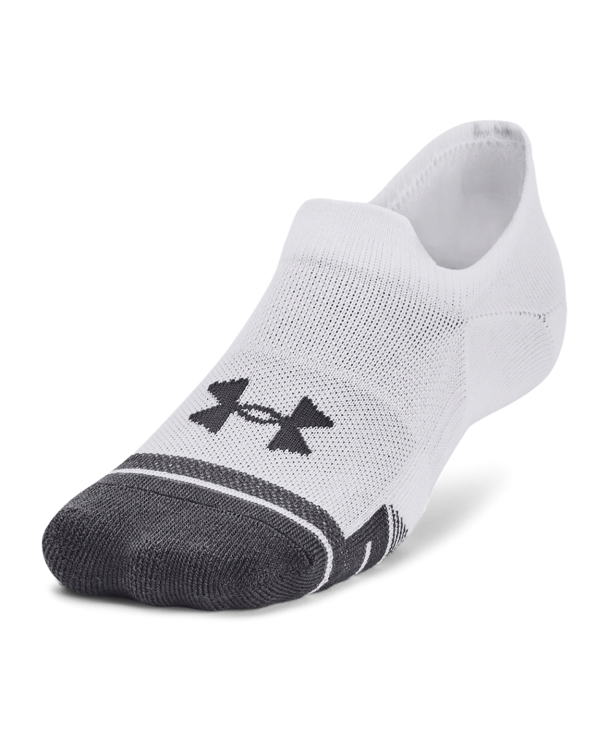 Under Armour Ultra-low training socks (3-pack) in White/White, front view