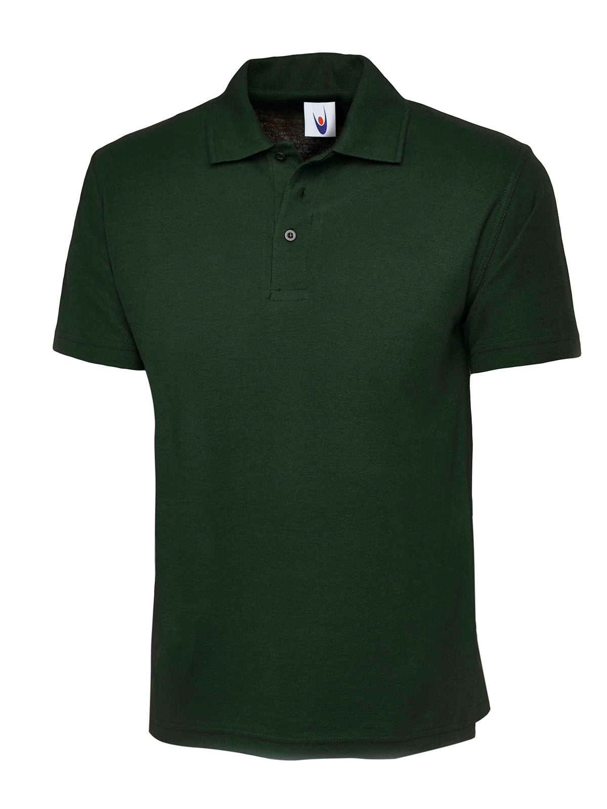 Uneek Classic Poloshirt in Bottle Green, front view
