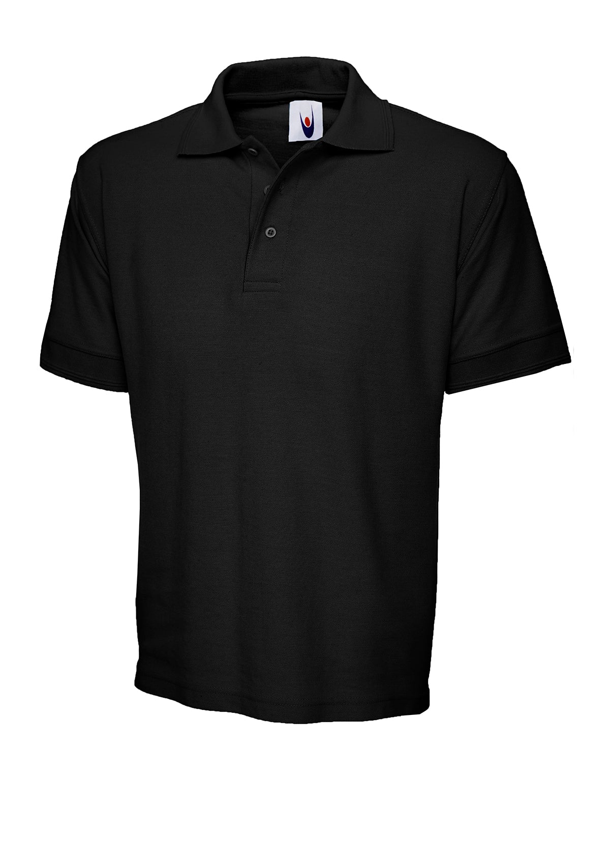 Uneek Heavyweight Poloshirt in Black, back view