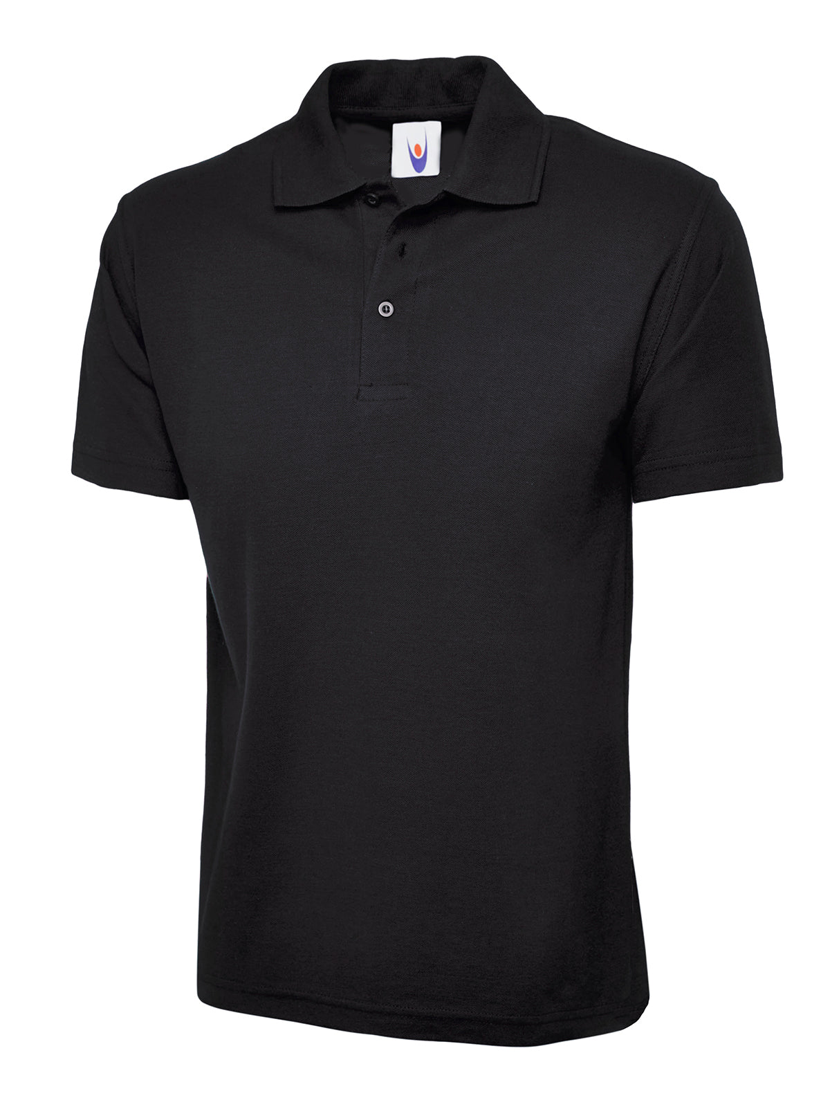 Uneek Childrens Classic Poloshirt in Black, back view