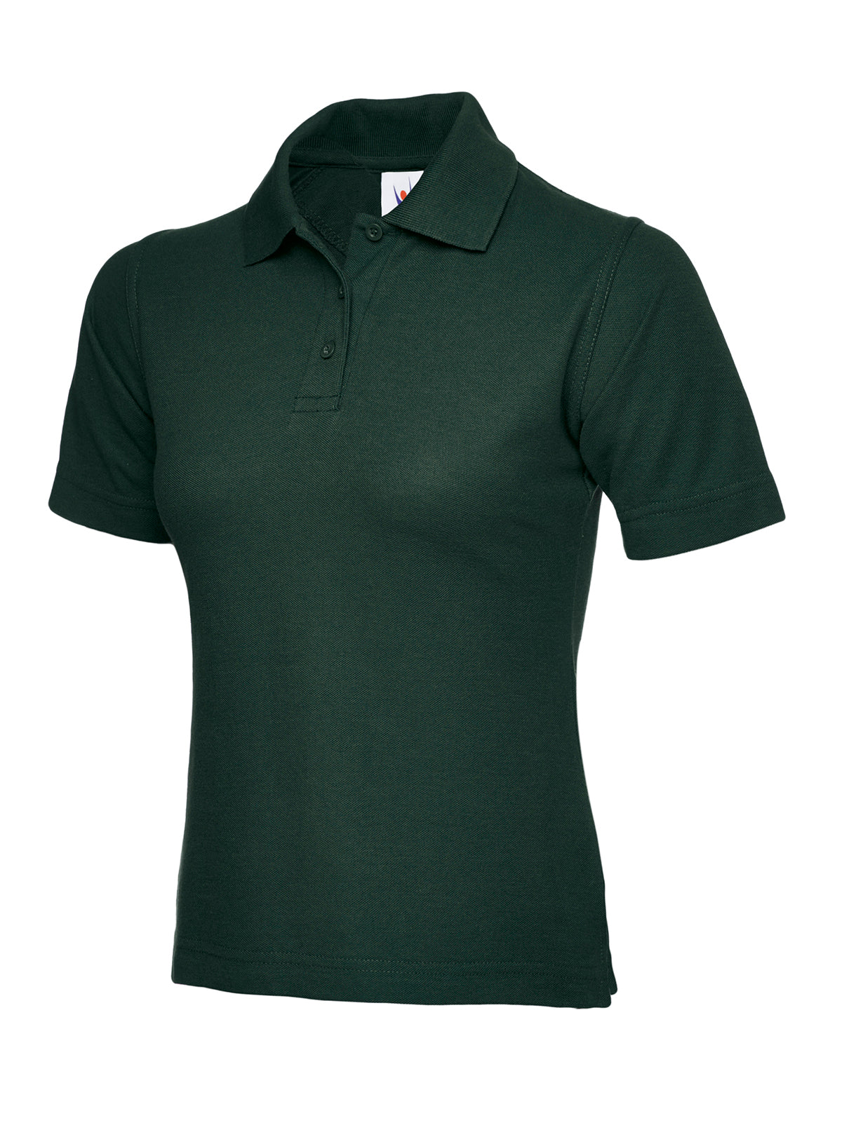 Uneek Ladies Classic Poloshirt in Bottle Green, front view