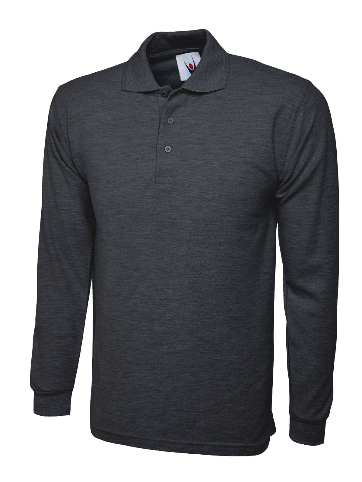 Uneek Longsleeve Classic Poloshirt in Charcoal