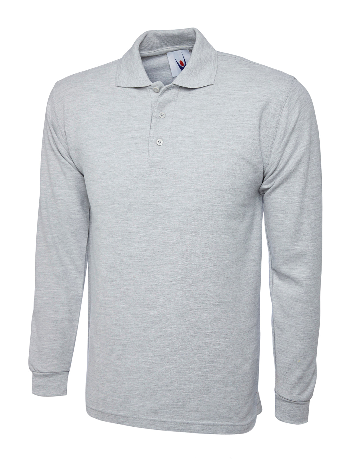 Uneek Longsleeve Classic Poloshirt in Heather Grey