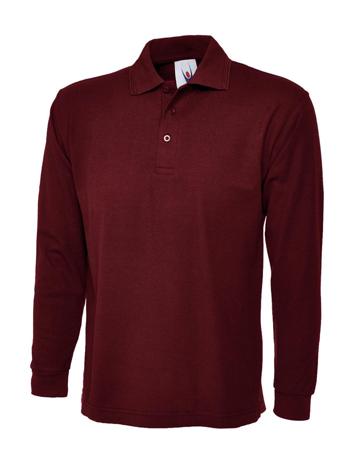 Uneek Longsleeve Classic Poloshirt in Maroon