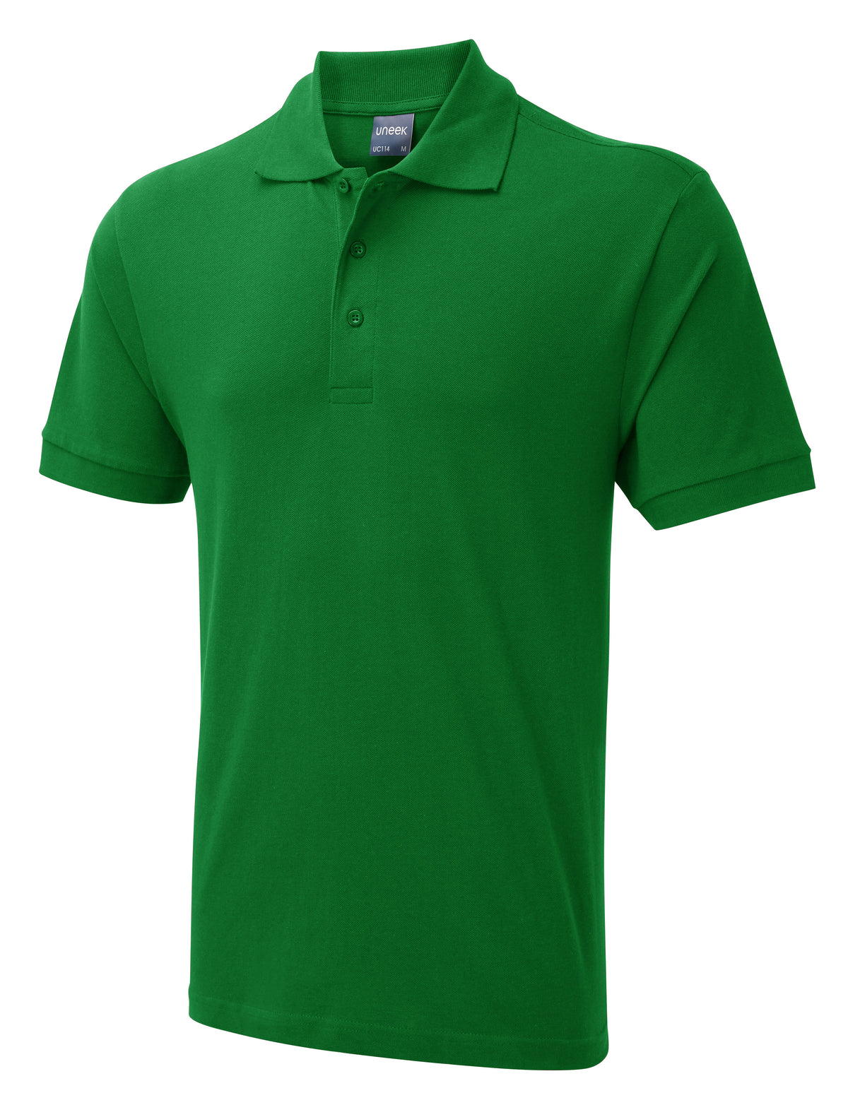Uneek Mens Active Cotton Poloshirt in Kelly Green