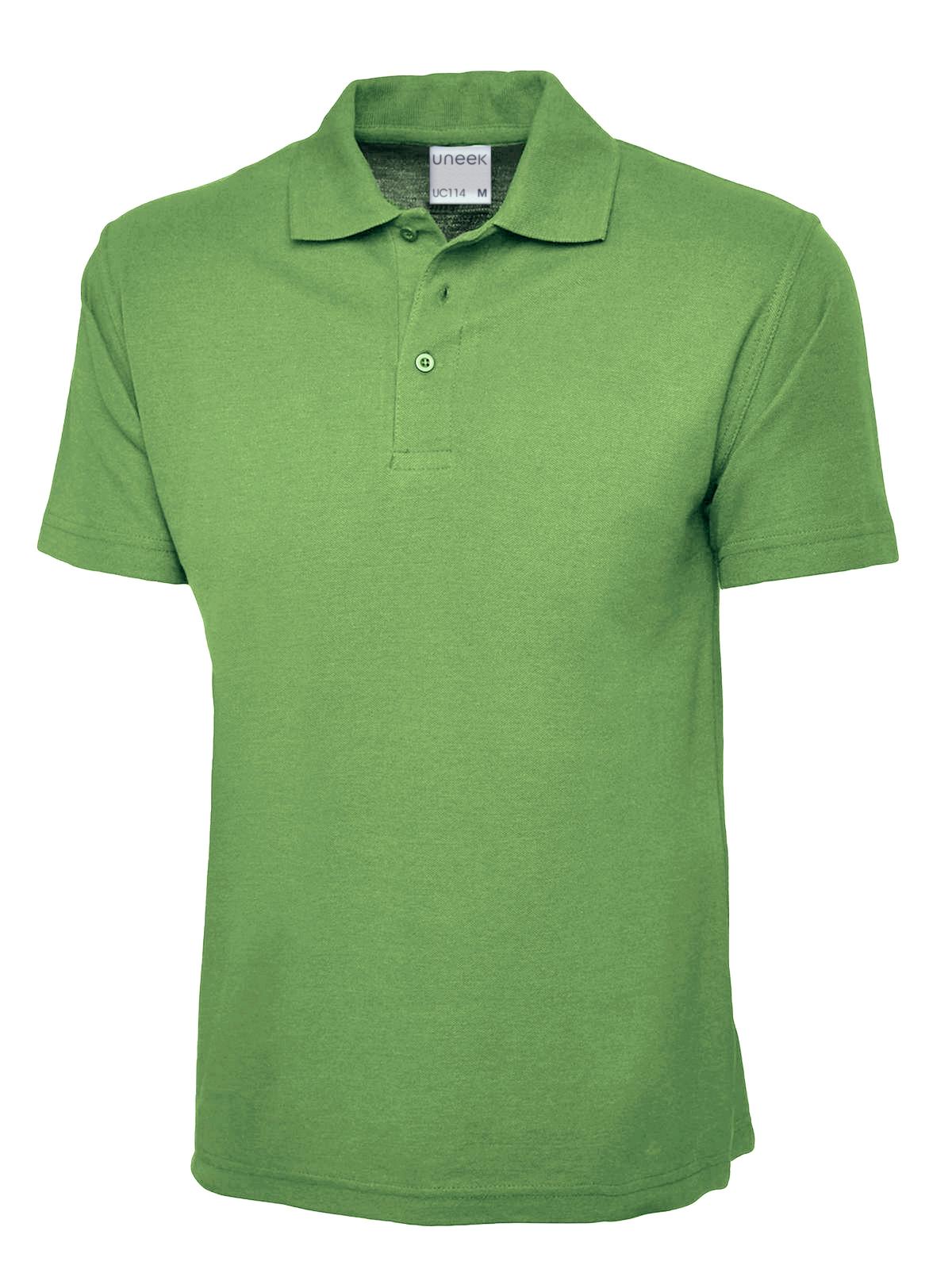 Uneek Mens Active Cotton Poloshirt in Lime