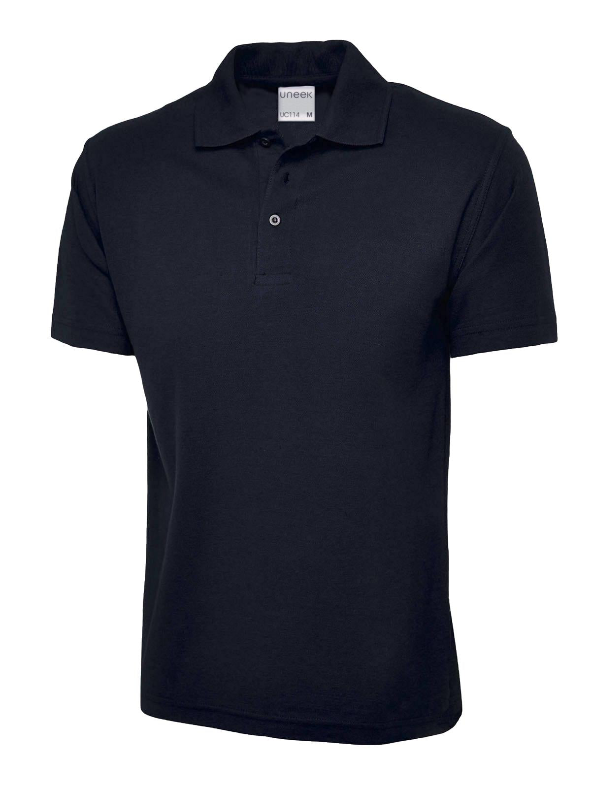 Uneek Mens Active Cotton Poloshirt in Navy