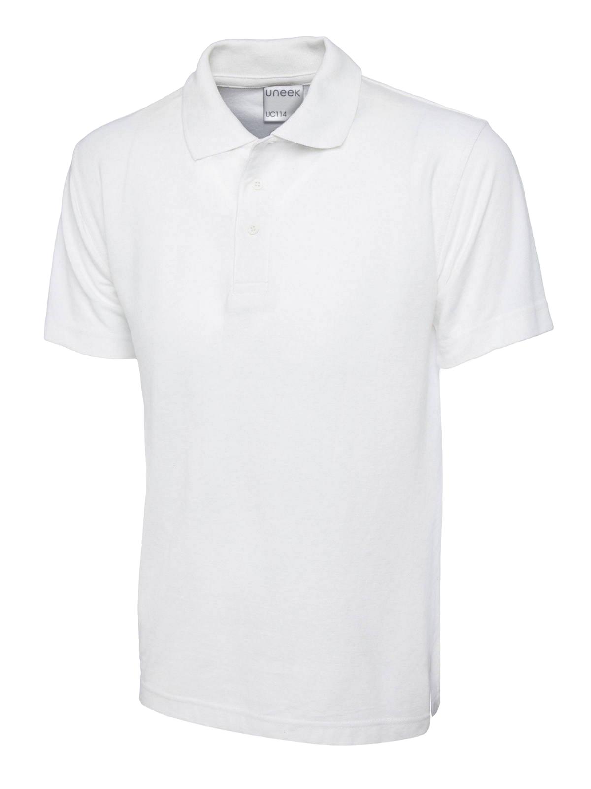 Uneek Mens Active Cotton Poloshirt in White