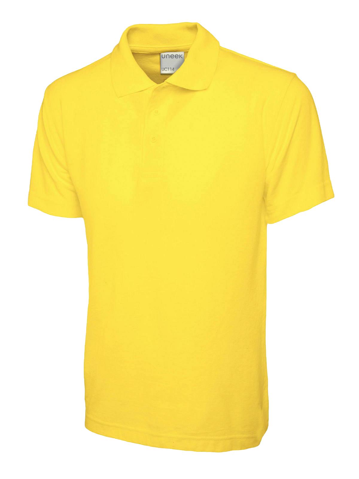 Uneek Mens Active Cotton Poloshirt in Yellow