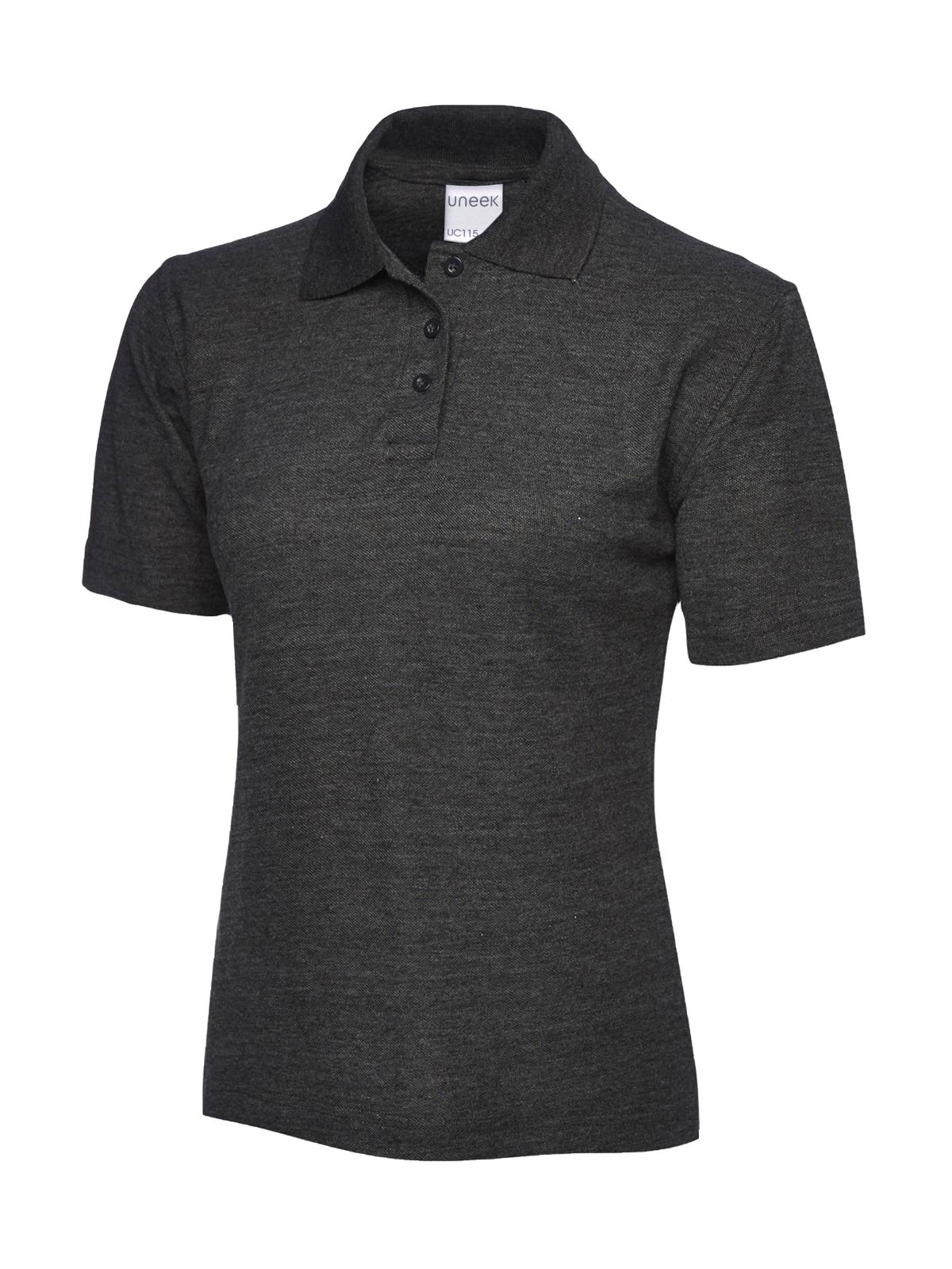 Uneek Ladies Active Cotton Poloshirt in Charcoal