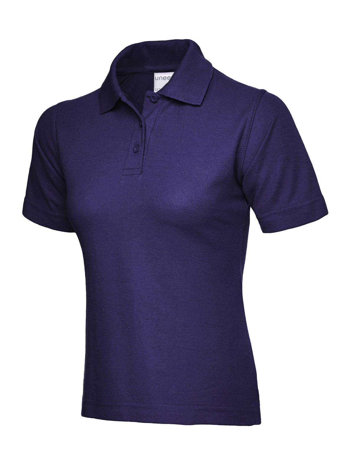 Uneek Ladies Active Cotton Poloshirt in Purple