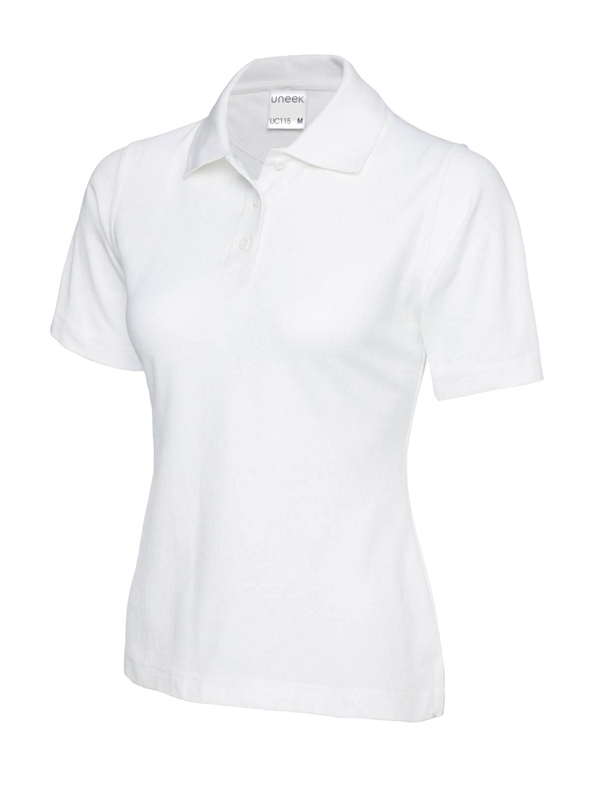Uneek Ladies Active Cotton Poloshirt in White