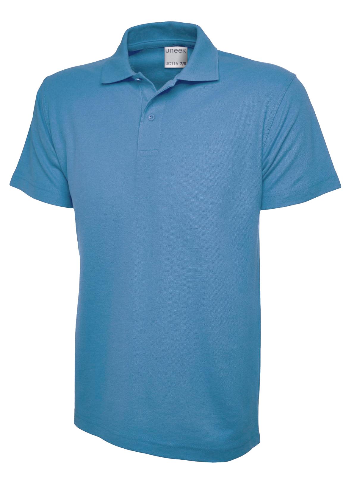 Uneek Childrens Active Cotton Poloshirt in Sky