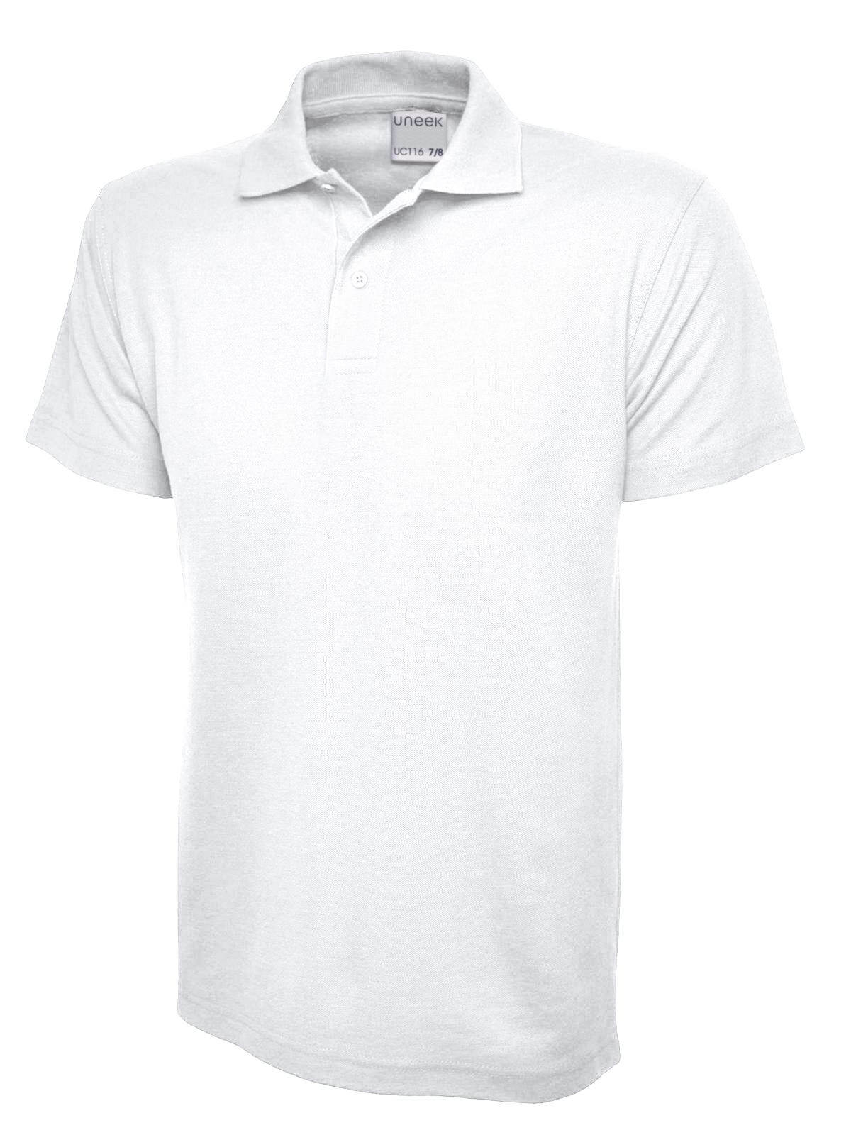 Uneek Childrens Active Cotton Poloshirt in White
