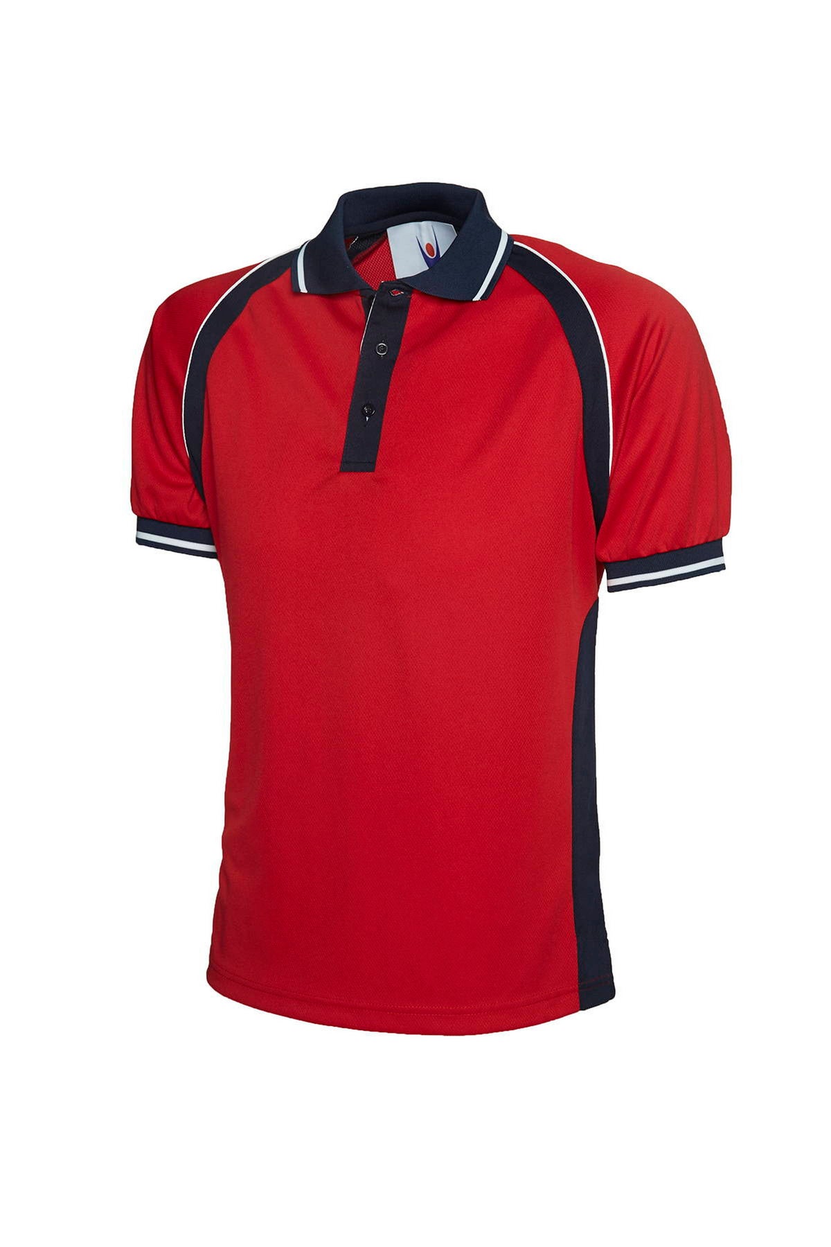 Uneek Sports Poloshirt in Red/Navy