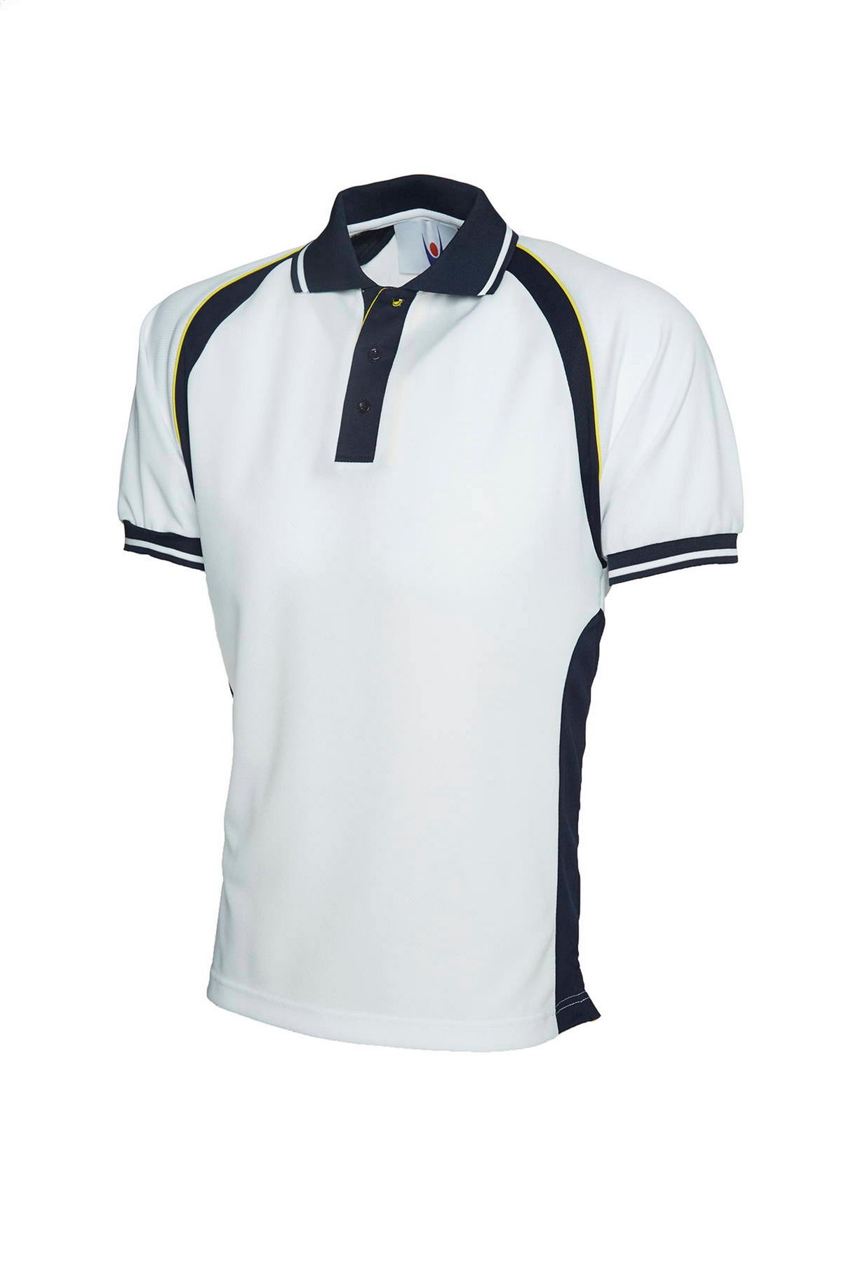 Uneek Sports Poloshirt in White/Navy