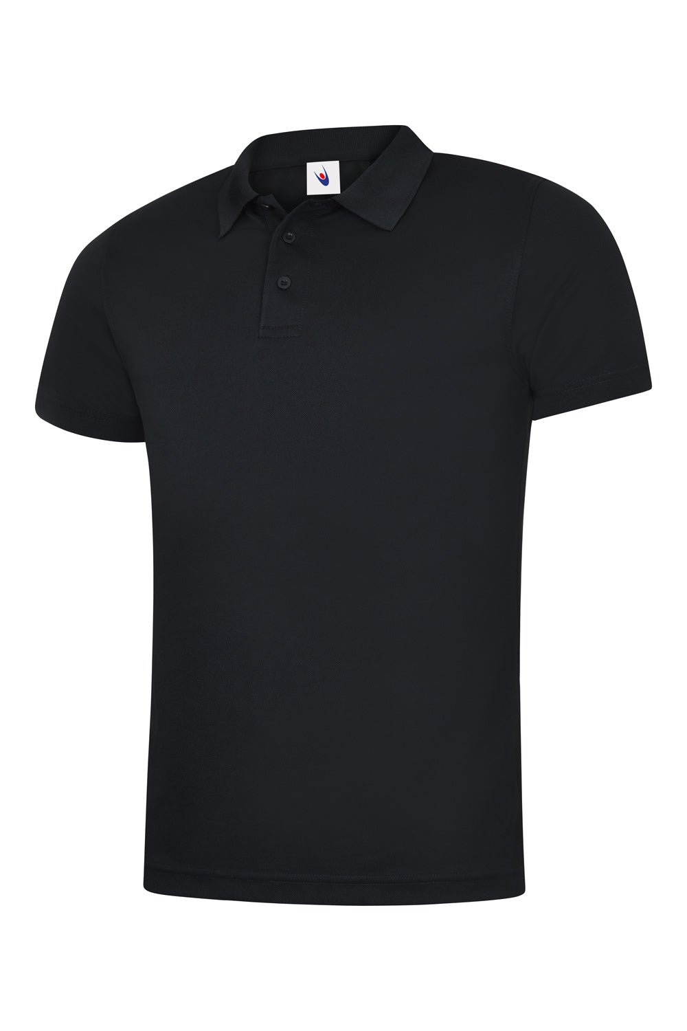 Uneek Mens Ultra Cool Workwear Poloshirt in Black, back view