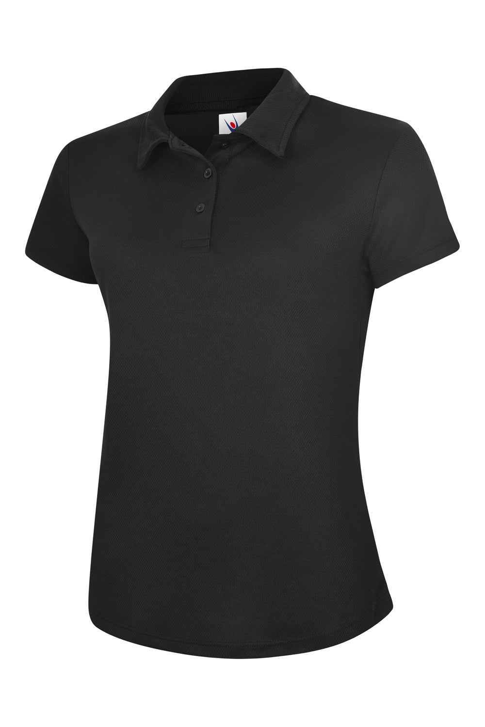 Uneek Ladies Ultra Cool Workwear Poloshirt in Black, back view