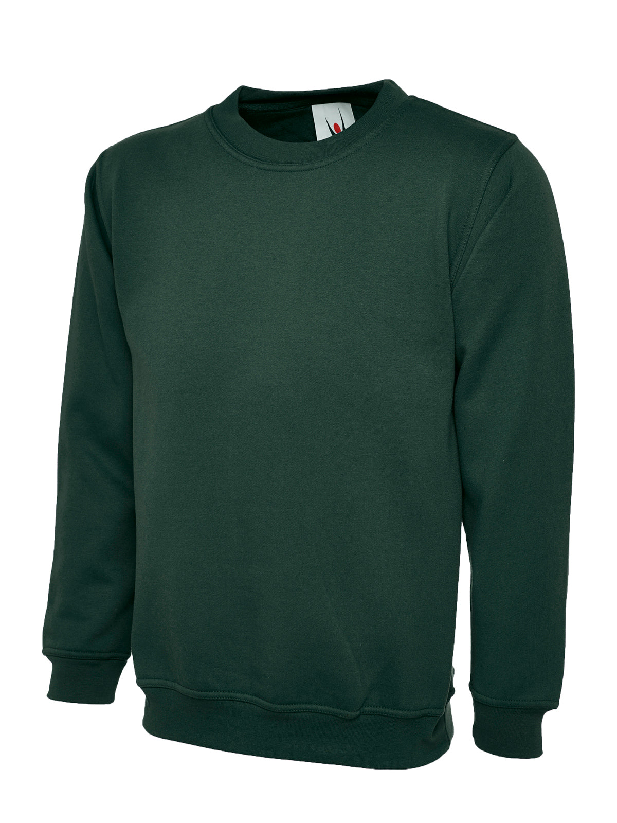 Uneek Childrens Classic Sweatshirt in Bottle Green, front view