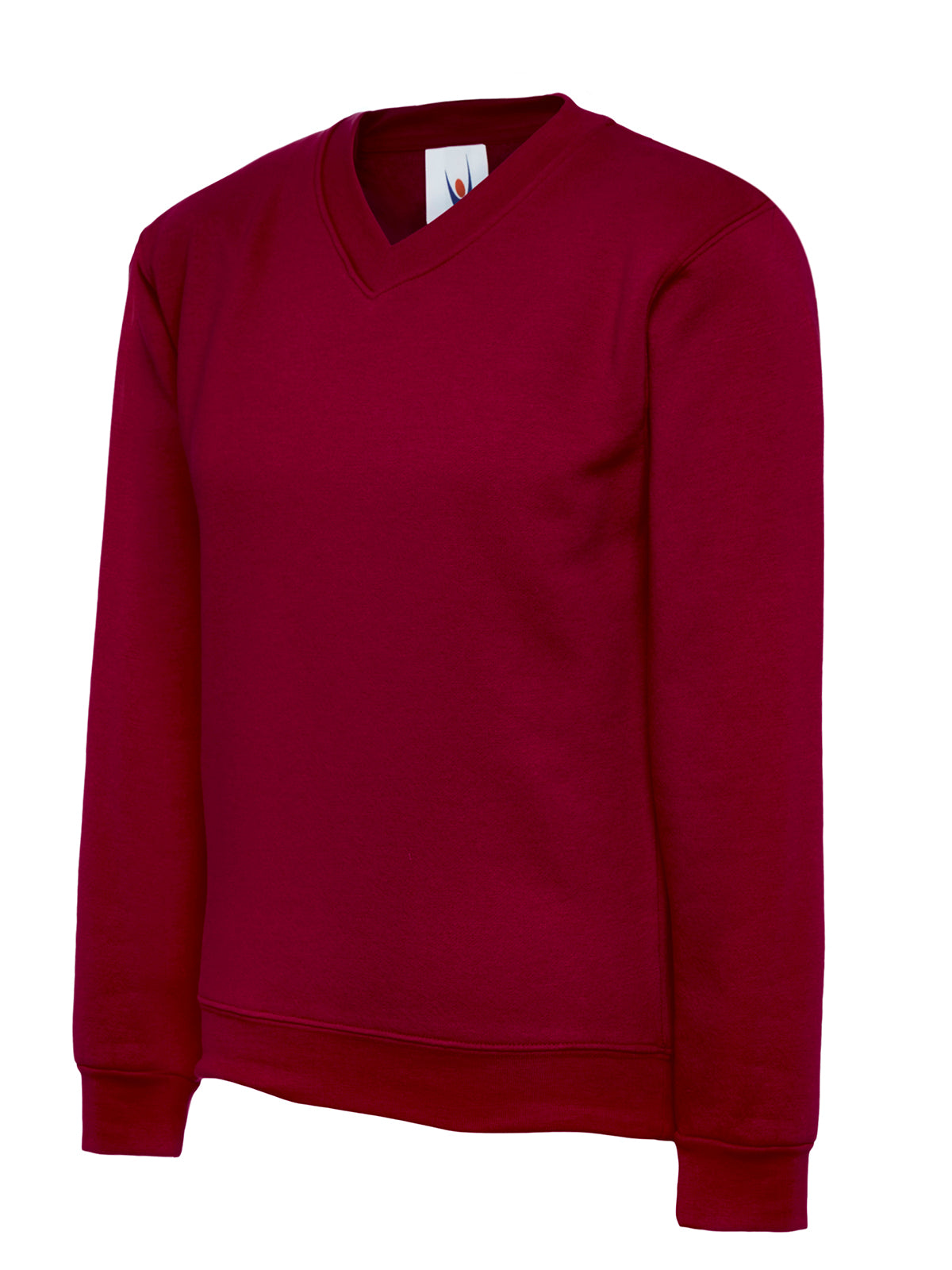 Uneek Childrens Classic V-Neck Sweatshirt in Maroon