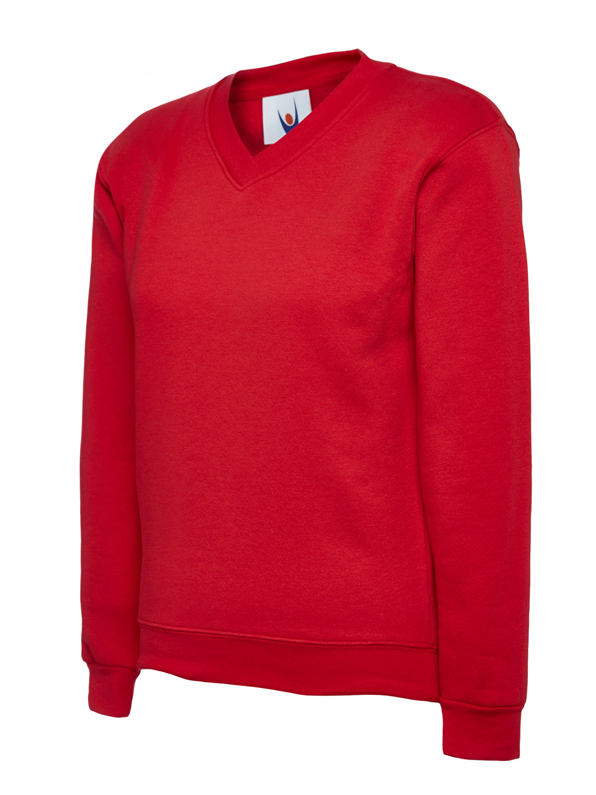 Uneek Childrens Classic V-Neck Sweatshirt in Red