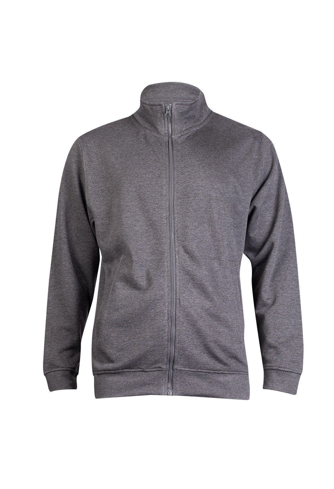 Uneek Deluxe Unisex Sweat Jacket in Charcoal, front view