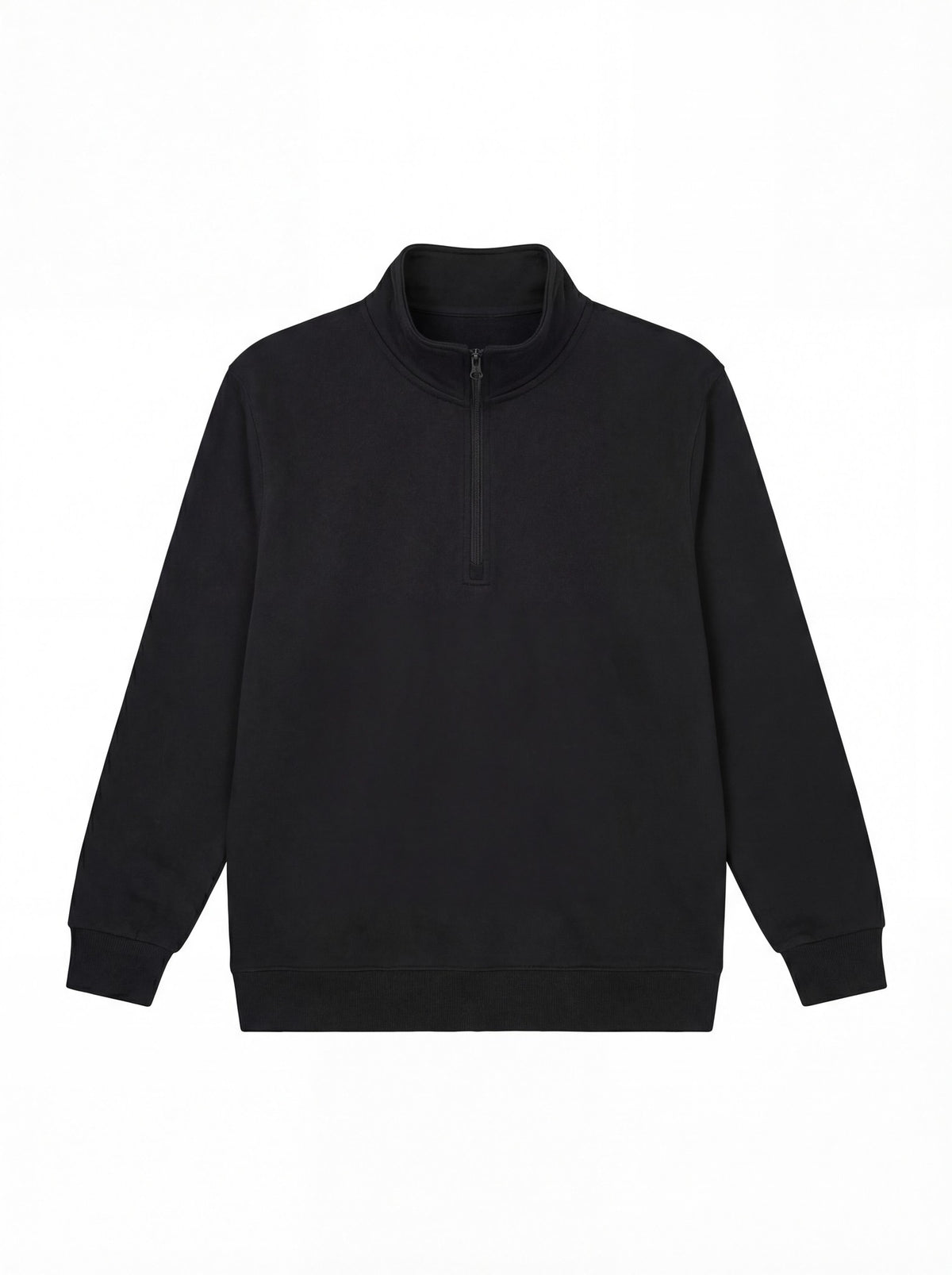 Uneek Quarter Zip Sweatshirt in Black, front view