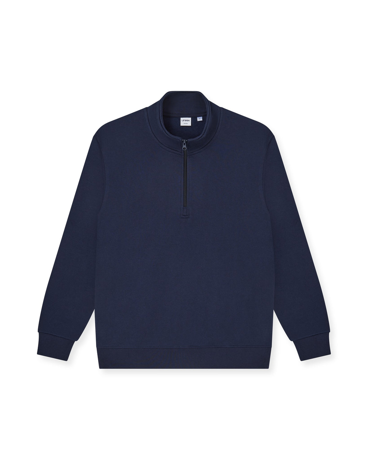 Uneek Quarter Zip Sweatshirt in Navy, front view