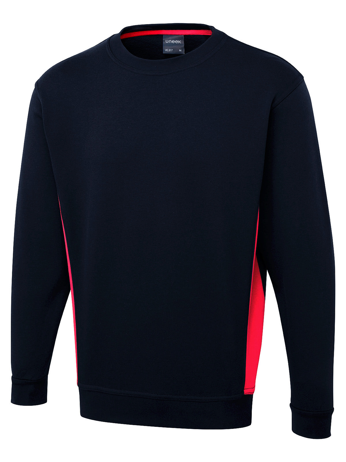 Uneek Two Tone Crew Neck Sweatshirt in Navy/Red
