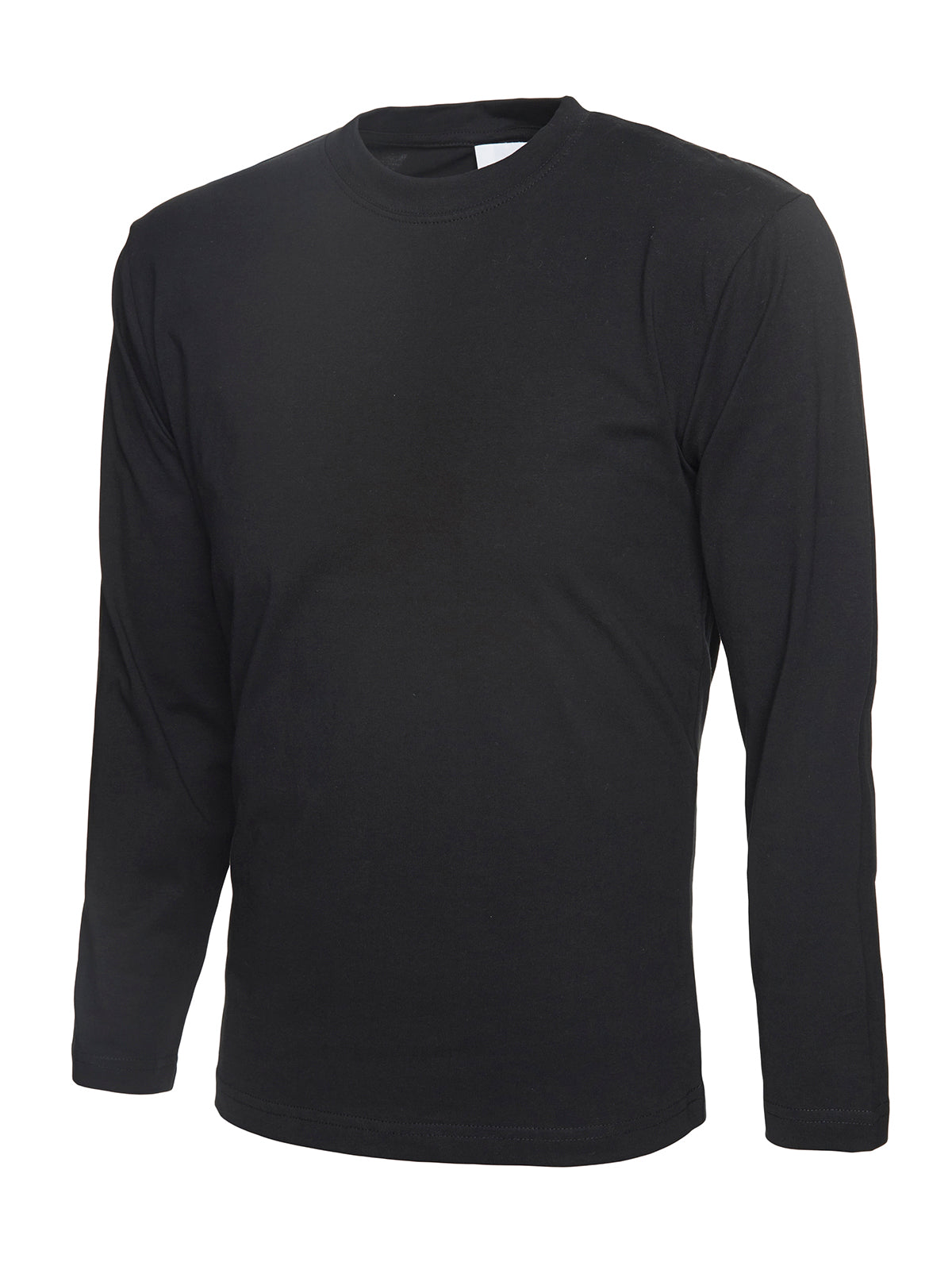 Uneek Long Sleeve Classic T-Shirt in Black, back view