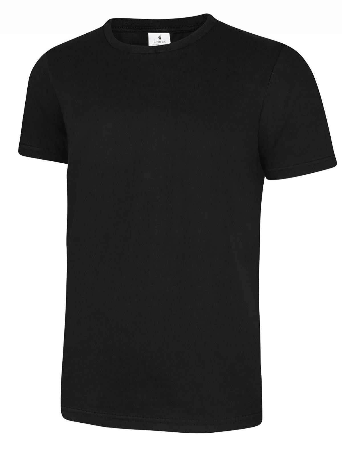Uneek Olympic T-shirt in Black, front view