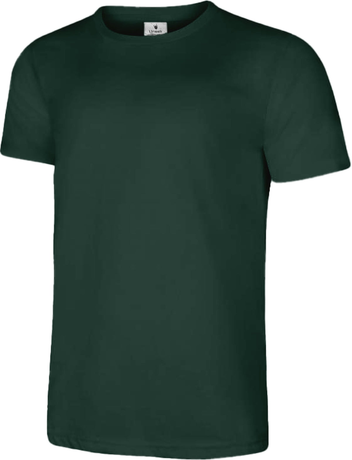 Uneek Olympic T-shirt in Bottle Green, front view