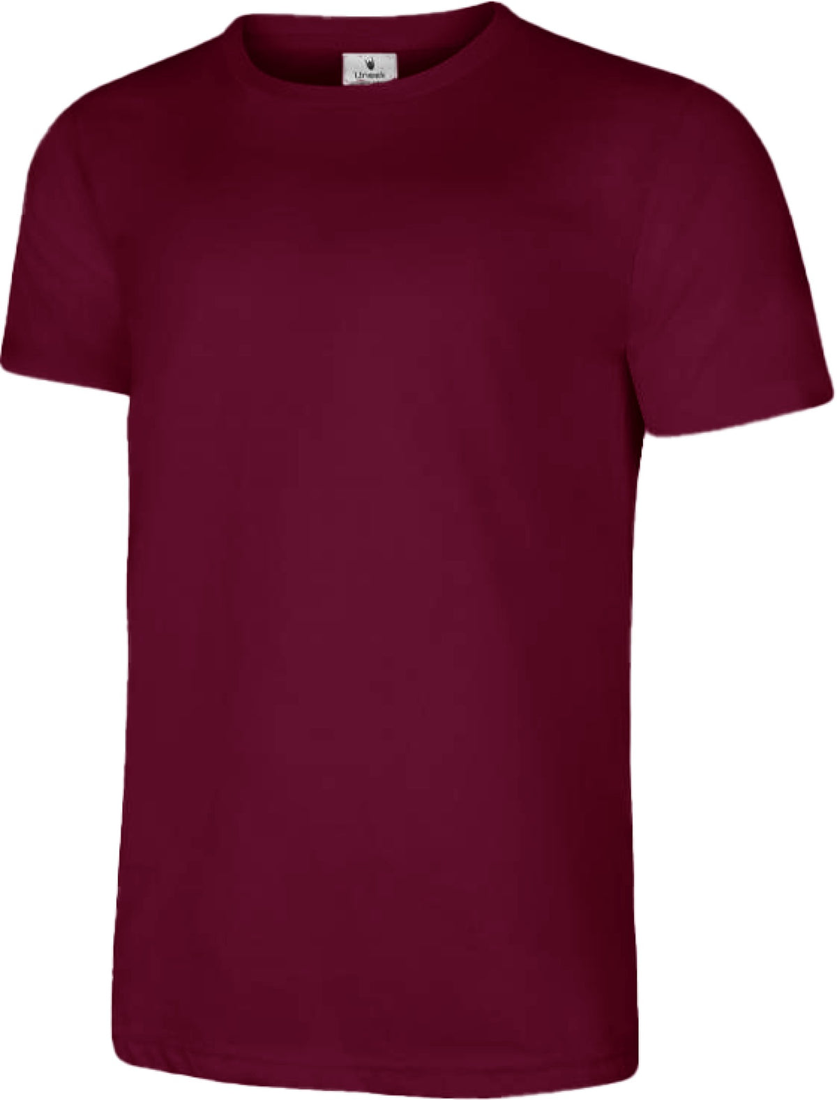 Uneek Olympic T-shirt in Maroon, front view