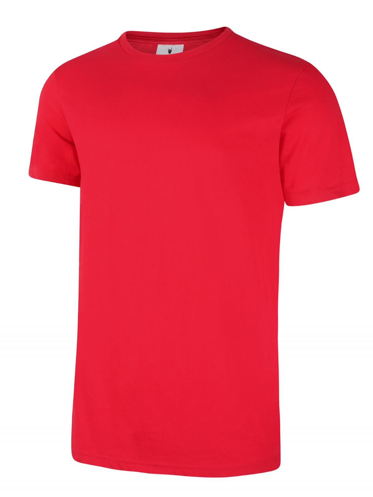 Uneek Olympic T-shirt in Red, front view