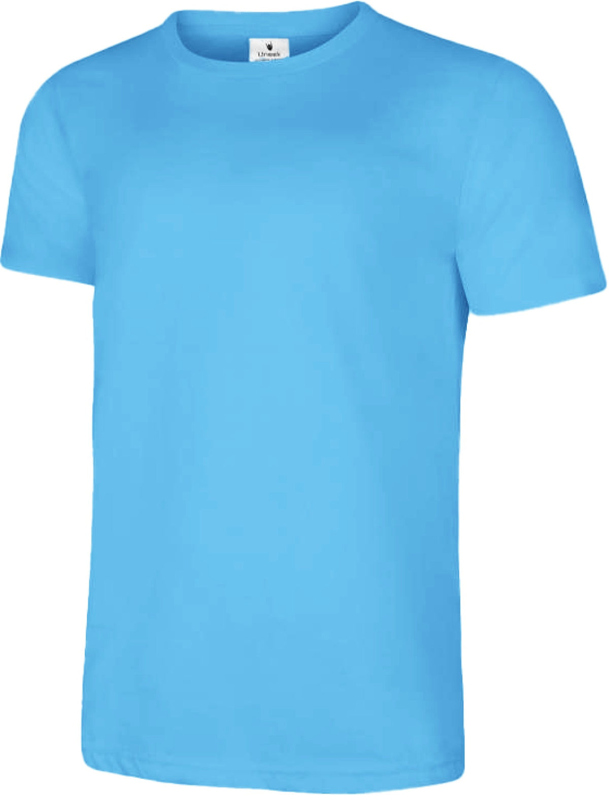 Uneek Olympic T-shirt in Sky, front view
