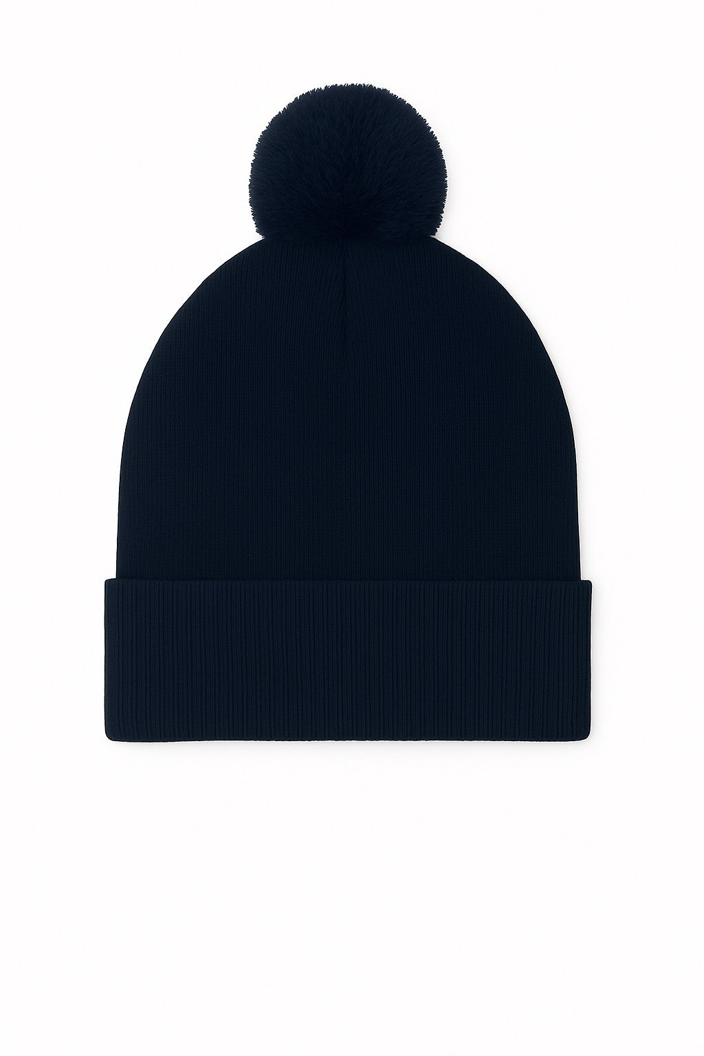 Uneek Pom Pom Beanie in Navy, front view