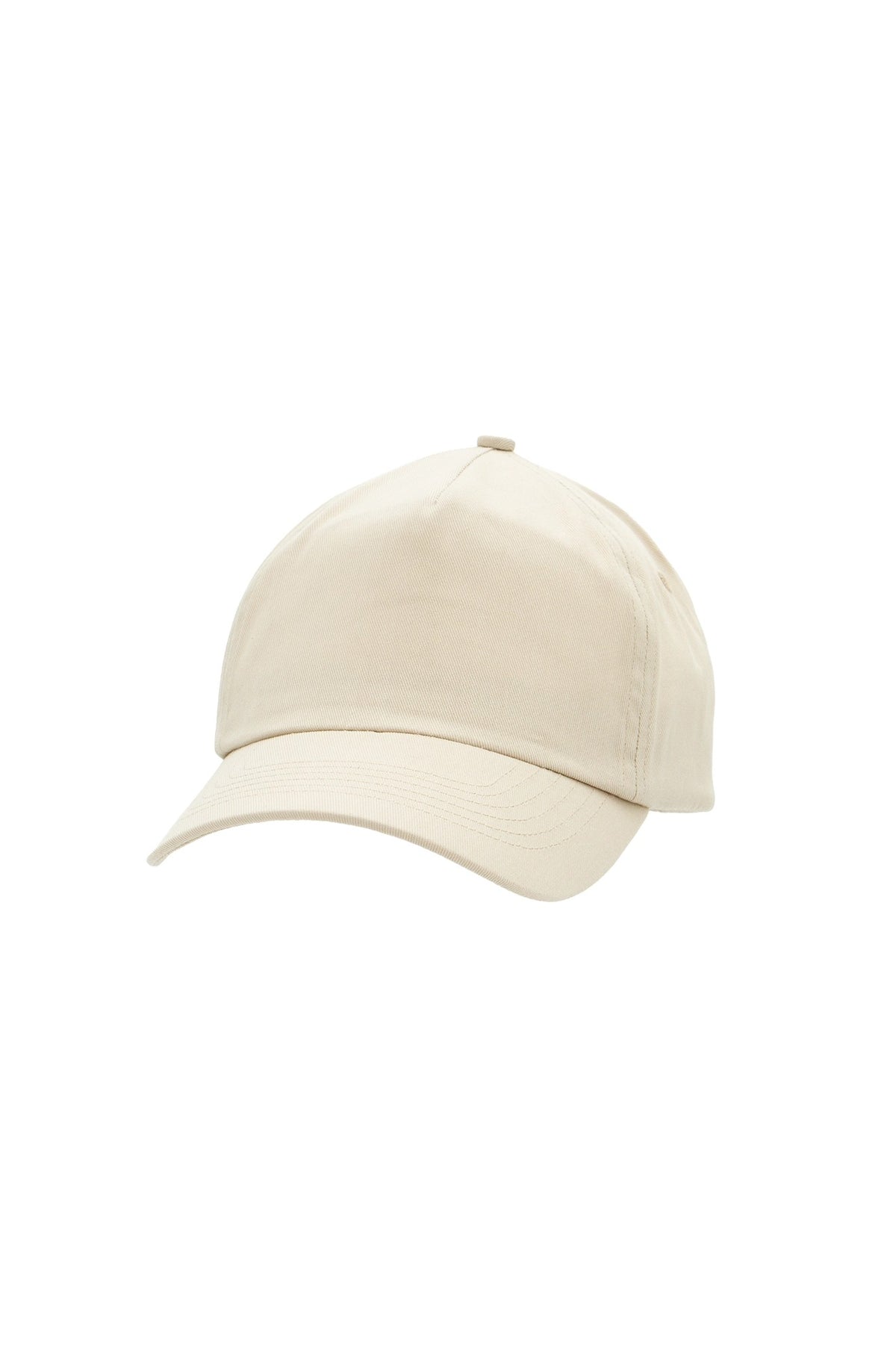 Uneek Classic 5 Panel Cap in Sand, front view