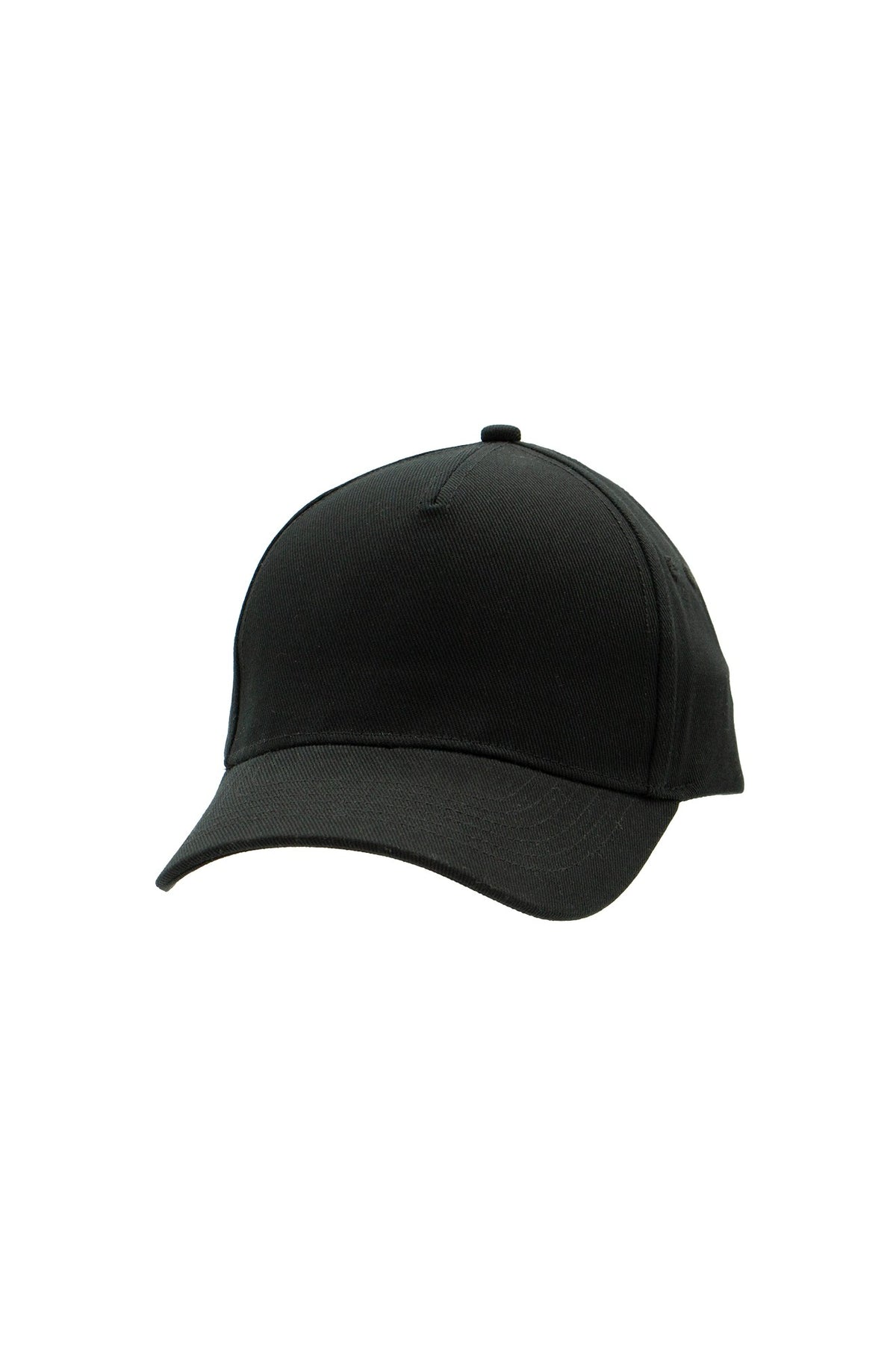 Uneek Heavyweight 5 Panel Cap in Black, front view