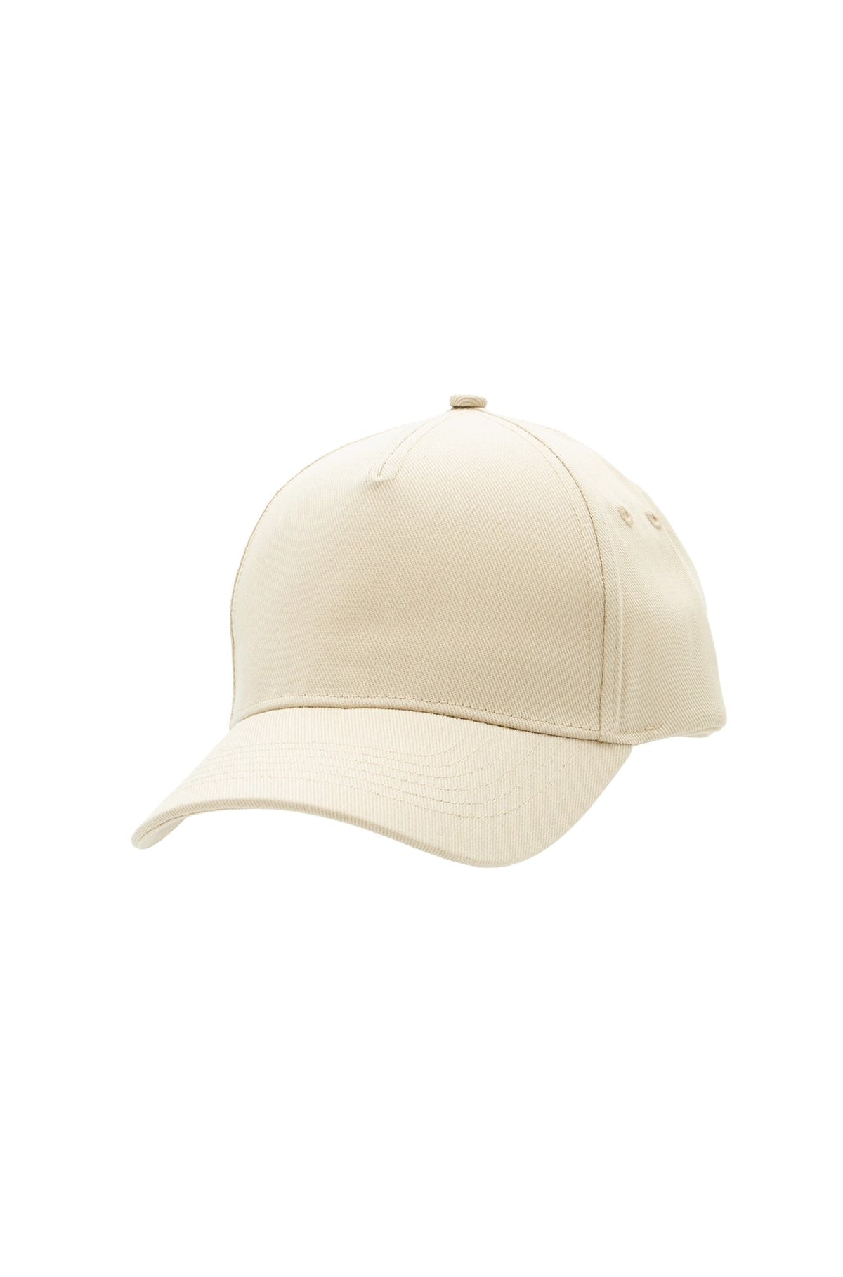 Uneek Heavyweight 5 Panel Cap in Sand, front view